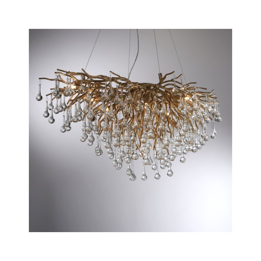 Paul Neuhaus 2192-11 - Luster na lanku ICICLE 10xG9/40W/230V 50x100 cm mosadz