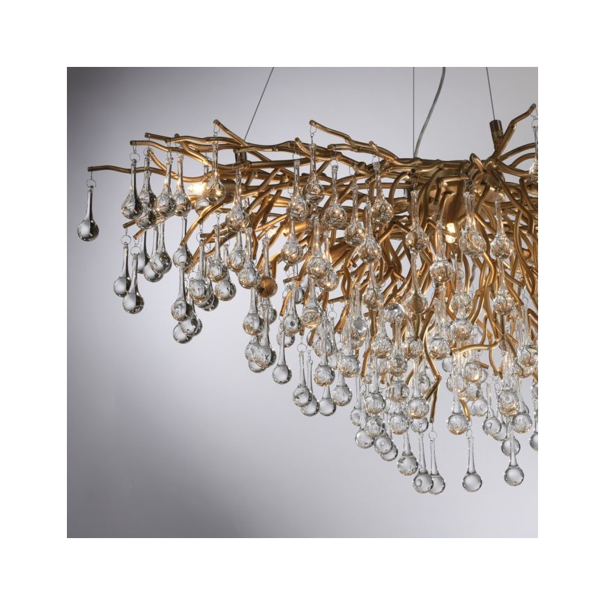 Paul Neuhaus 2192-11 - Luster na lanku ICICLE 10xG9/40W/230V 50x100 cm mosadz