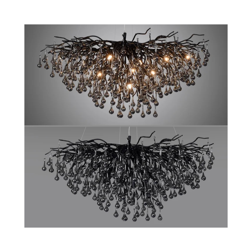 Paul Neuhaus 2192-18 - Závesný luster na lanku ICICLE 10xG9/40W/230V 50x100 cm čierna