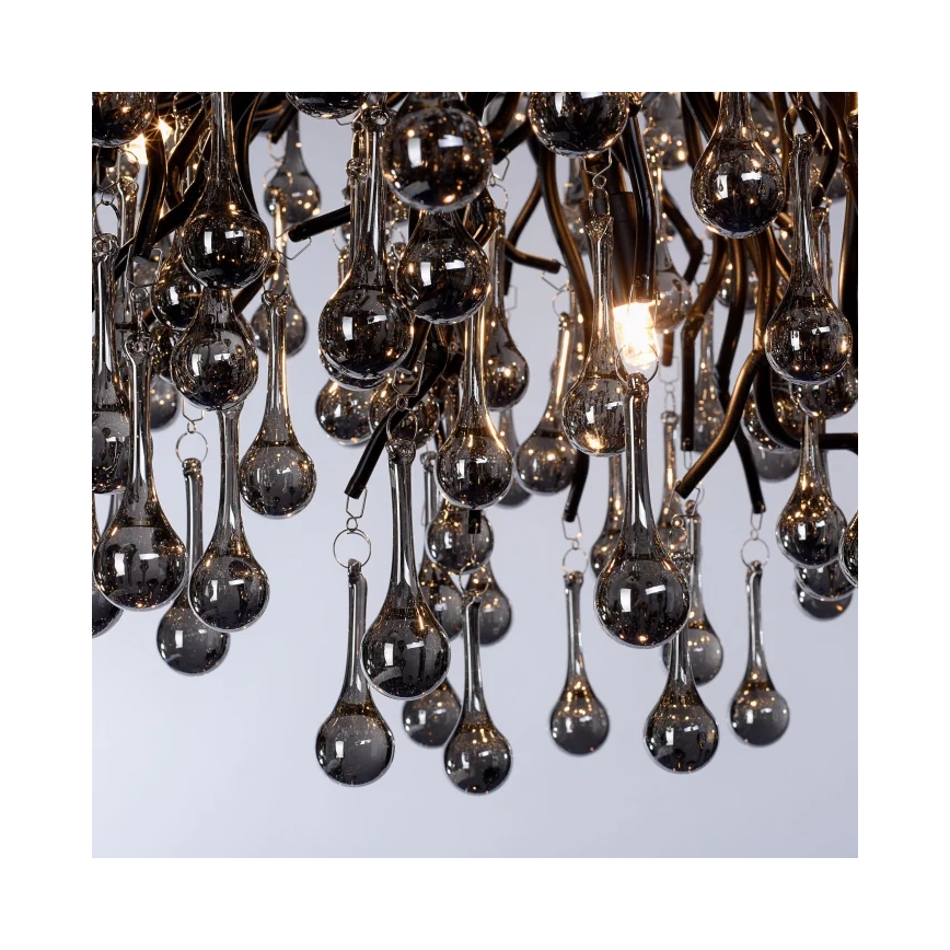 Paul Neuhaus 2192-18 - Závesný luster na lanku ICICLE 10xG9/40W/230V 50x100 cm čierna