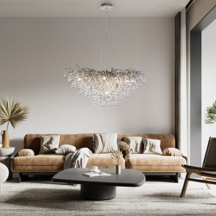 Paul Neuhaus 2192-55 - Luster na lanku ICICLE 10xG9/40W/230V 50x100 cm lesklý chróm