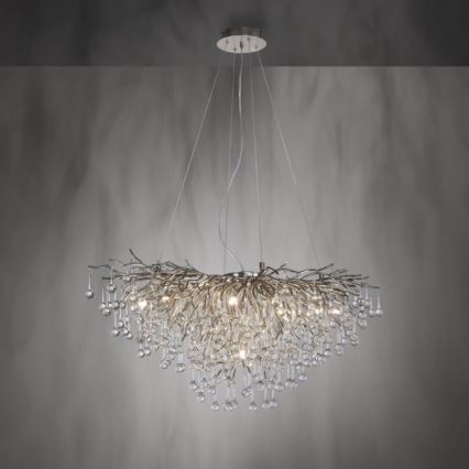 Paul Neuhaus 2192-55 - Luster na lanku ICICLE 10xG9/40W/230V 50x100 cm lesklý chróm