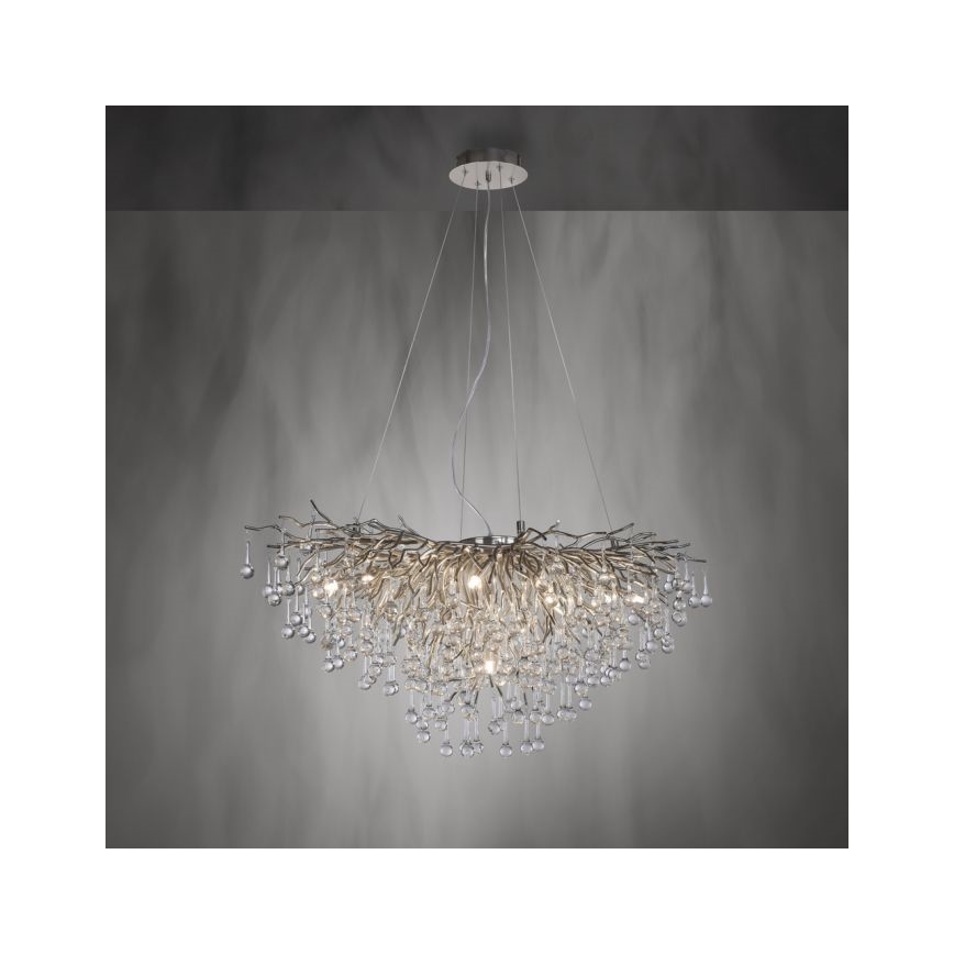 Paul Neuhaus 2192-55 - Luster na lanku ICICLE 10xG9/40W/230V 50x100 cm lesklý chróm