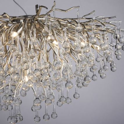 Paul Neuhaus 2192-55 - Luster na lanku ICICLE 10xG9/40W/230V 50x100 cm lesklý chróm