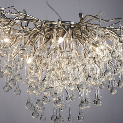Paul Neuhaus 2192-55 - Luster na lanku ICICLE 10xG9/40W/230V 50x100 cm lesklý chróm
