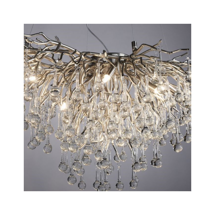 Paul Neuhaus 2192-55 - Luster na lanku ICICLE 10xG9/40W/230V 50x100 cm lesklý chróm