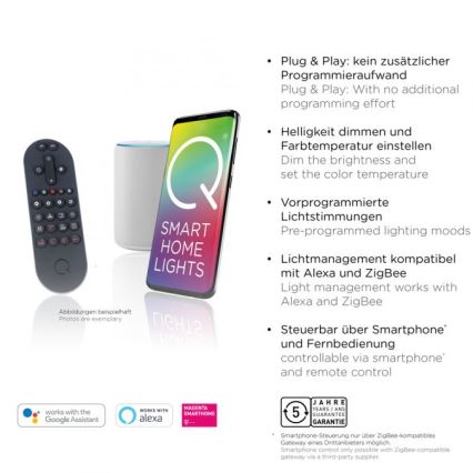 Paul Neuhaus 6071-18 - LED Stmievateľné stropné svietidlo Q-PIATO LED/35W/230V pr. 51 cm 2700-5000K Wi-Fi + diaľkové ovládanie