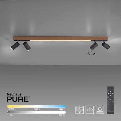 Paul Neuhaus 6121-79 - LED Stmievateľné bodové svietidlo PURE 4xLED/4W/230V + LED/9W 2700-5000K + diaľkové ovládanie