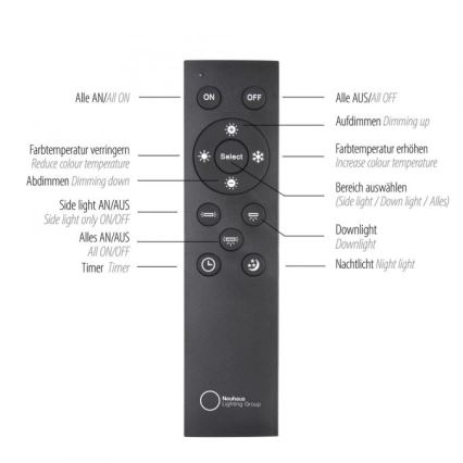 Paul Neuhaus 6121-79 - LED Stmievateľné bodové svietidlo PURE 4xLED/4W/230V + LED/9W 2700-5000K + diaľkové ovládanie