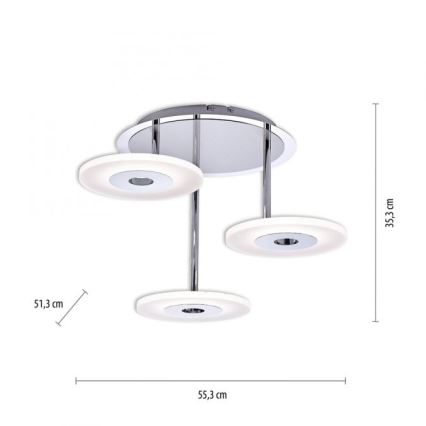 Paul Neuhaus 6446-55 - LED Stmievateľný prisadený luster ADALI 3xLED/13W/230V