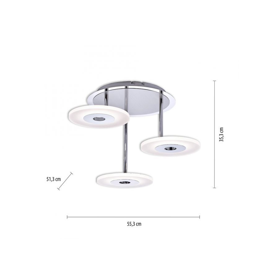 Paul Neuhaus 6446-55 - LED Stmievateľný prisadený luster ADALI 3xLED/13W/230V