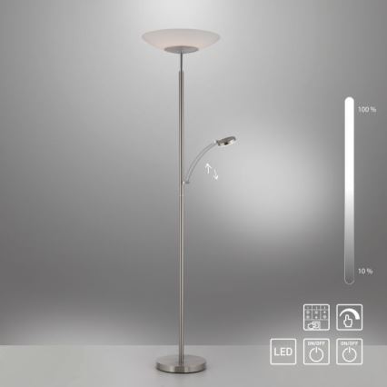 Paul Neuhaus 655-55 - LED Stmievateľná stojacia lampa ALFRED 1xLED/28W+1xLED/4W/230V lesklý chróm