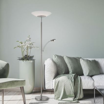 Paul Neuhaus 655-55 - LED Stmievateľná stojacia lampa ALFRED LED/28W+LED/4W/230V lesklý chróm