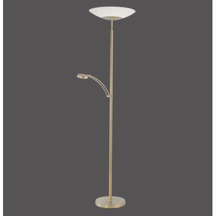 Paul Neuhaus 655-60 - LED Stmievateľná stojacia lampa ALFRED 1xLED/28W/230V+1xLED/4W/230V mosadz