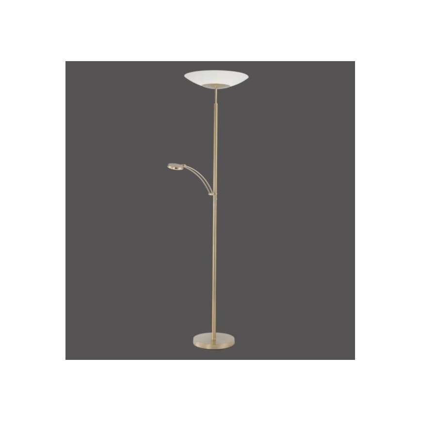 Paul Neuhaus 655-60 - LED Stmievateľná stojacia lampa ALFRED 1xLED/28W/230V+1xLED/4W/230V mosadz