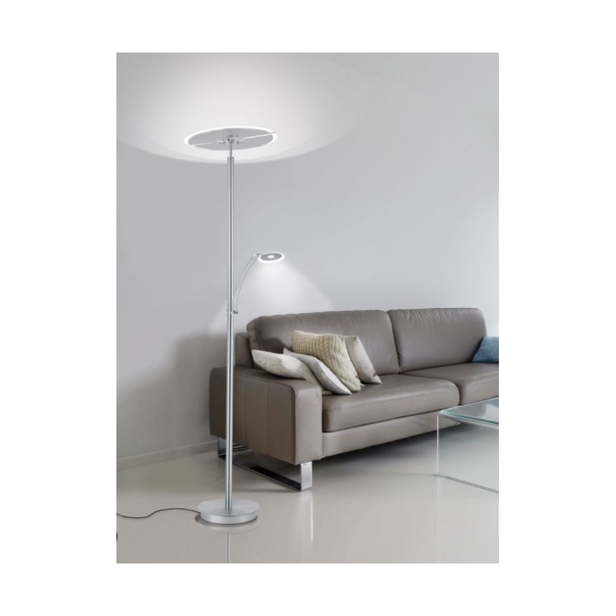 Paul Neuhaus 673-55 - LED Stmievateľná stojacia lampa ARTUR 2xLED/21W/230V+1xLED/6W lesklý chróm