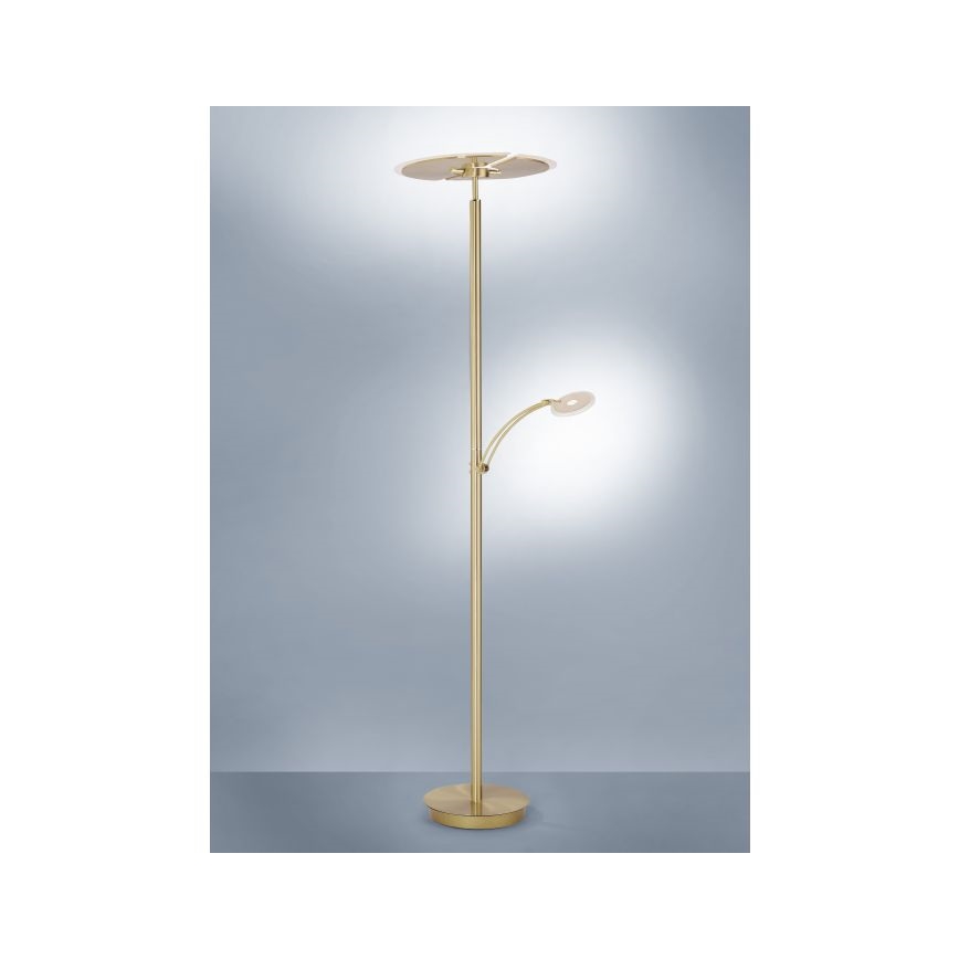 Paul Neuhaus 673-60 - LED Stmievateľná stojacia lampa ARTUR 2xLED/21W/230V+1xLED/6W zlatá