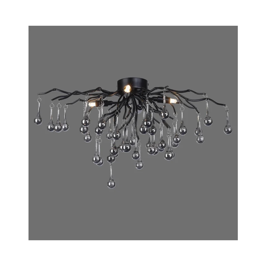 Paul Neuhaus 8090-18 - Prisadený luster ICICLE 4xG9/40W/230V 30x60 cm čierna