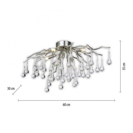 Paul Neuhaus 8090-55 - Prisadený luster ICICLE 4xG9/40W/230V 30x60 cm lesklý chróm