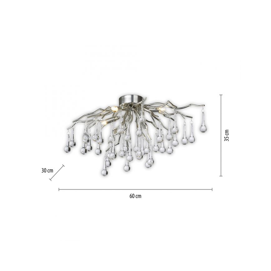 Paul Neuhaus 8090-55 - Prisadený luster ICICLE 4xG9/40W/230V 30x60 cm lesklý chróm