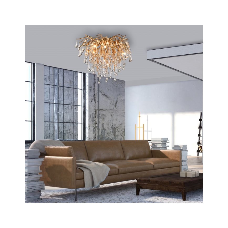 Paul Neuhaus 8091-11 - Prisadený luster ICICLE 9xG9/40W/230V pr. 50 cm mosadz