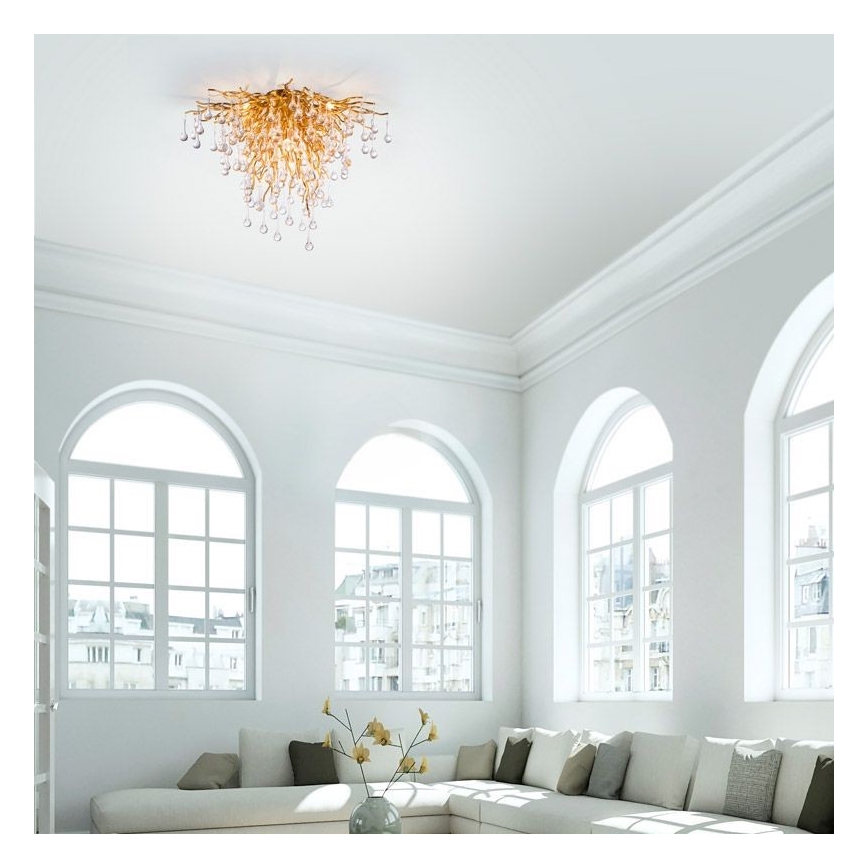 Paul Neuhaus 8091-11 - Prisadený luster ICICLE 9xG9/40W/230V pr. 50 cm mosadz