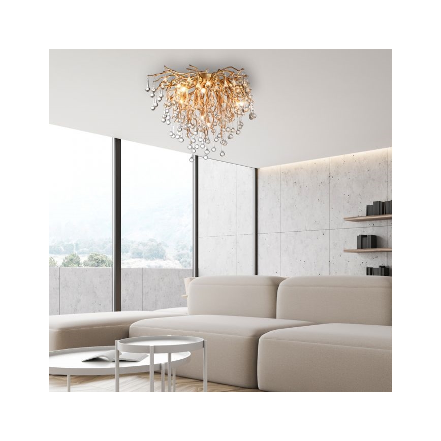 Paul Neuhaus 8091-11 - Prisadený luster ICICLE 9xG9/40W/230V pr. 50 cm mosadz