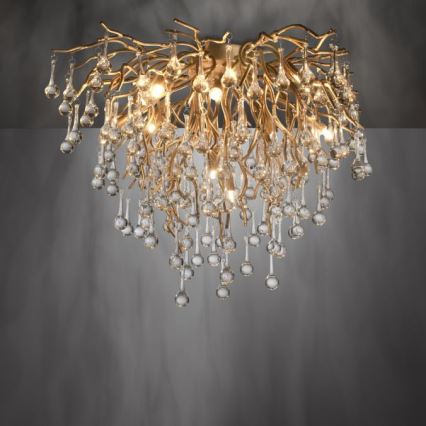 Paul Neuhaus 8091-11 - Prisadený luster ICICLE 9xG9/40W/230V pr. 50 cm mosadz