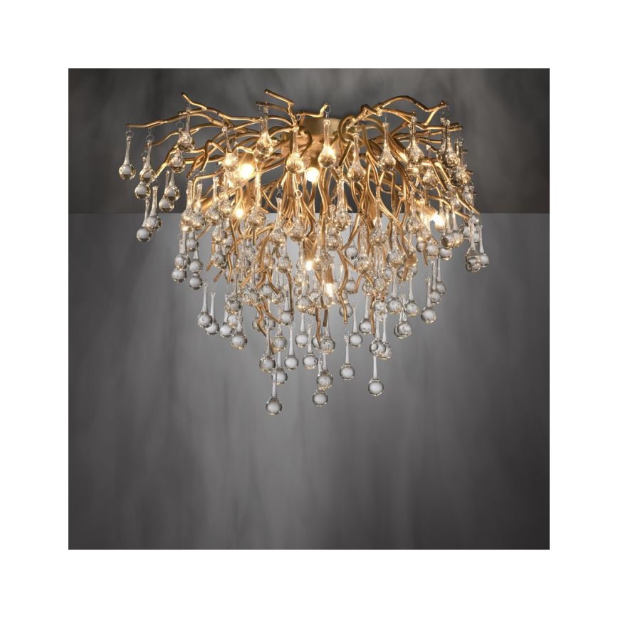 Paul Neuhaus 8091-11 - Prisadený luster ICICLE 9xG9/40W/230V pr. 50 cm mosadz