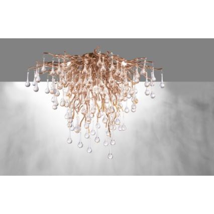 Paul Neuhaus 8091-11 - Prisadený luster ICICLE 9xG9/40W/230V pr. 50 cm mosadz