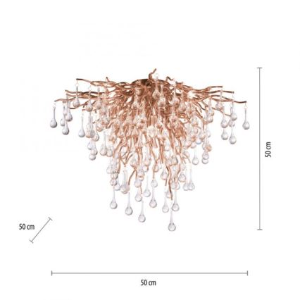 Paul Neuhaus 8091-11 - Prisadený luster ICICLE 9xG9/40W/230V pr. 50 cm mosadz