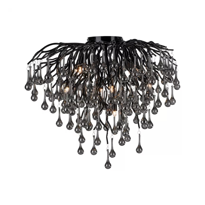 Paul Neuhaus 8091-18 - Prisadený luster ICICLE 9xG9/40W/230V priemer 50 cm čierny