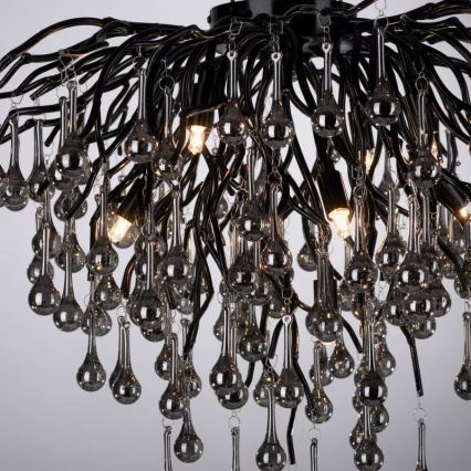 Paul Neuhaus 8091-18 - Prisadený luster ICICLE 9xG9/40W/230V priemer 50 cm čierny