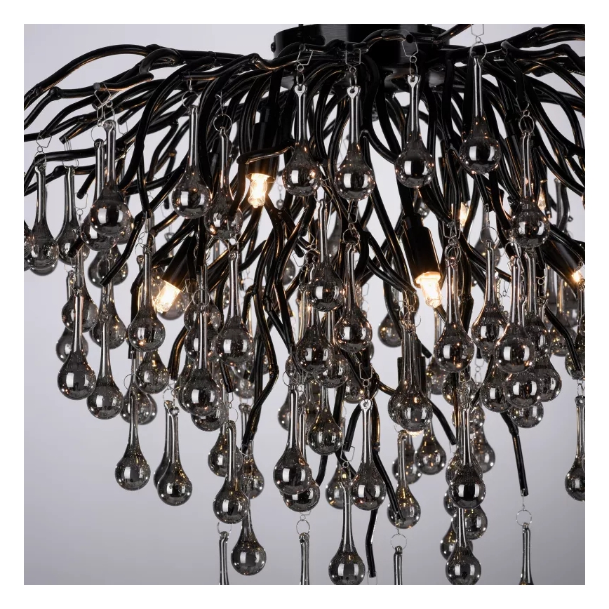 Paul Neuhaus 8091-18 - Prisadený luster ICICLE 9xG9/40W/230V priemer 50 cm čierny