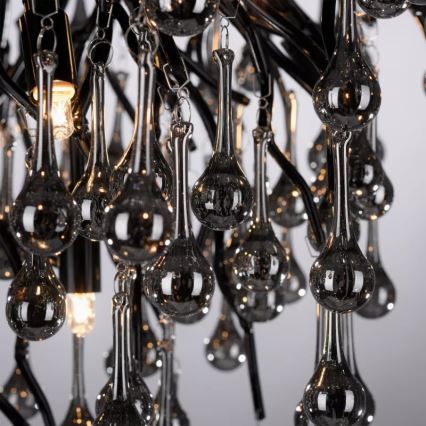 Paul Neuhaus 8091-18 - Prisadený luster ICICLE 9xG9/40W/230V priemer 50 cm čierny