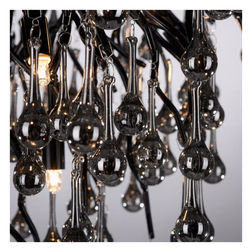 Paul Neuhaus 8091-18 - Prisadený luster ICICLE 9xG9/40W/230V priemer 50 cm čierny