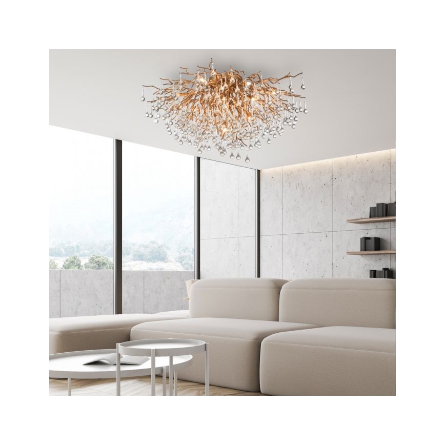Paul Neuhaus 8092-11 - Prisadený luster ICICLE 14xG9/40W/230V pr. 100 cm mosadz