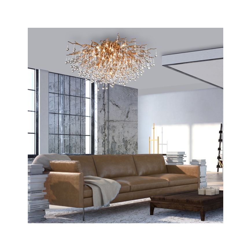 Paul Neuhaus 8092-11 - Prisadený luster ICICLE 14xG9/40W/230V pr. 100 cm mosadz
