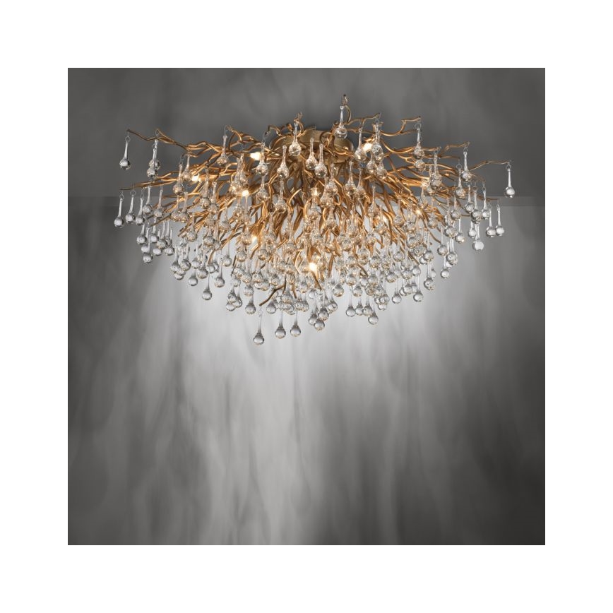 Paul Neuhaus 8092-11 - Prisadený luster ICICLE 14xG9/40W/230V pr. 100 cm mosadz