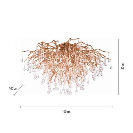 Paul Neuhaus 8092-11 - Prisadený luster ICICLE 14xG9/40W/230V pr. 100 cm mosadz