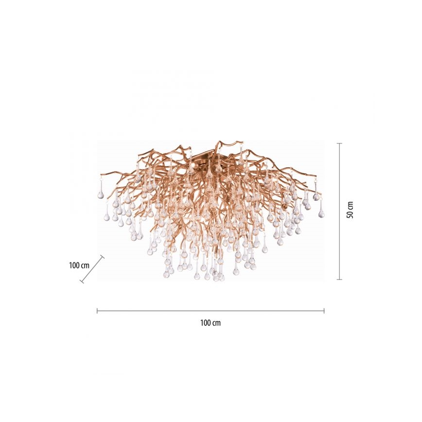 Paul Neuhaus 8092-11 - Prisadený luster ICICLE 14xG9/40W/230V pr. 100 cm mosadz