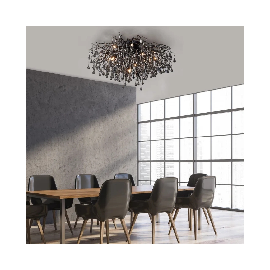 Paul Neuhaus 8092-18 - Prisadený luster ICICLE 14xG9/40W/230V pr. 100 cm čierna