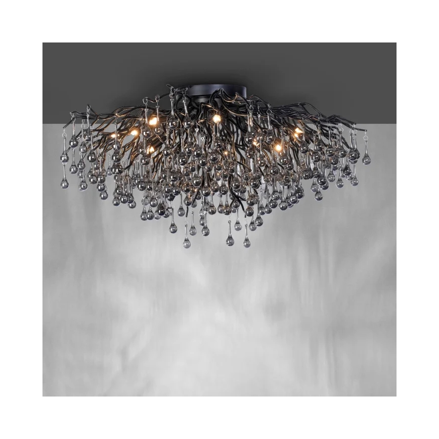 Paul Neuhaus 8092-18 - Prisadený luster ICICLE 14xG9/40W/230V pr. 100 cm čierna