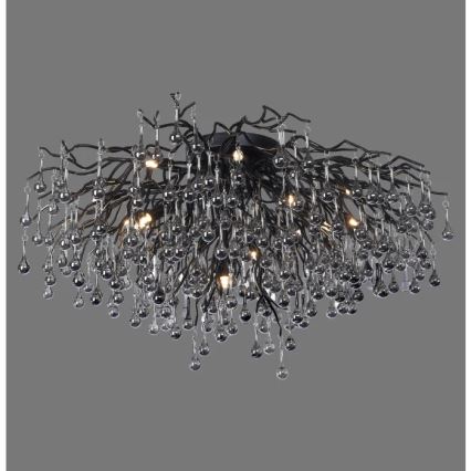 Paul Neuhaus 8092-18 - Prisadený luster ICICLE 14xG9/40W/230V pr. 100 cm čierna