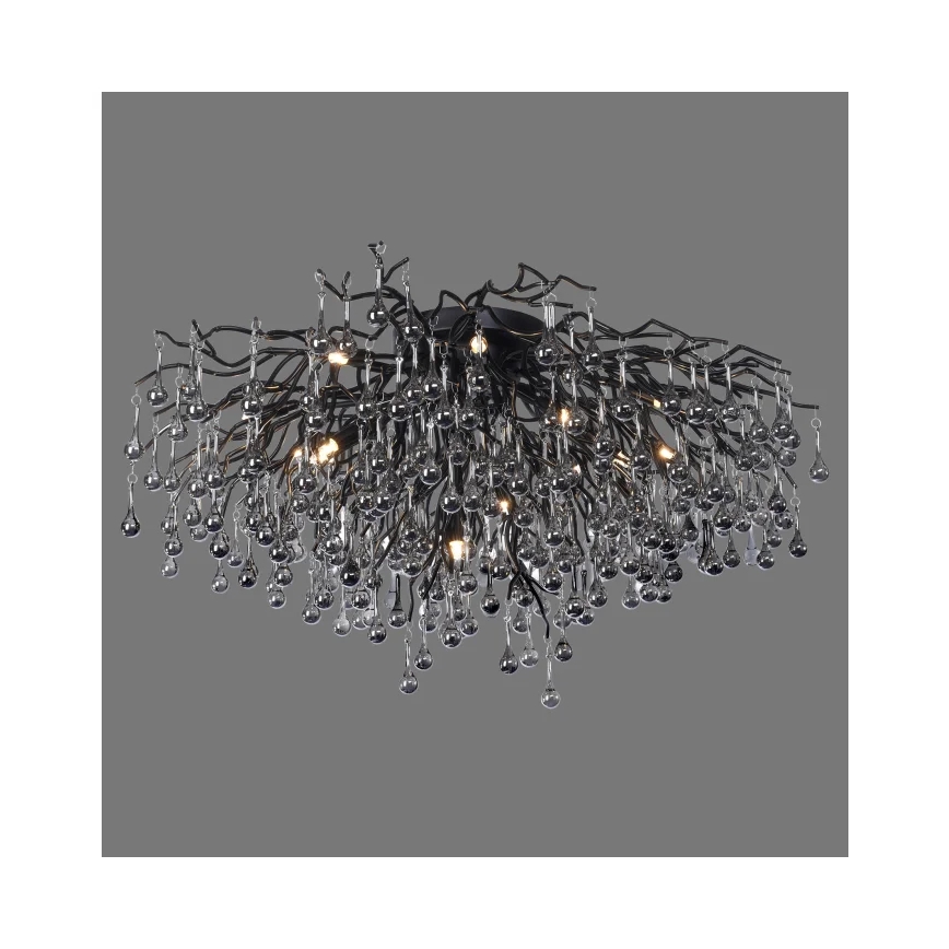 Paul Neuhaus 8092-18 - Prisadený luster ICICLE 14xG9/40W/230V pr. 100 cm čierna