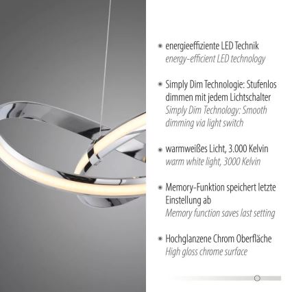 Paul Neuhaus 8291-17 - LED Stmievateľný luster na lanku MELINDA LED/30W/230V