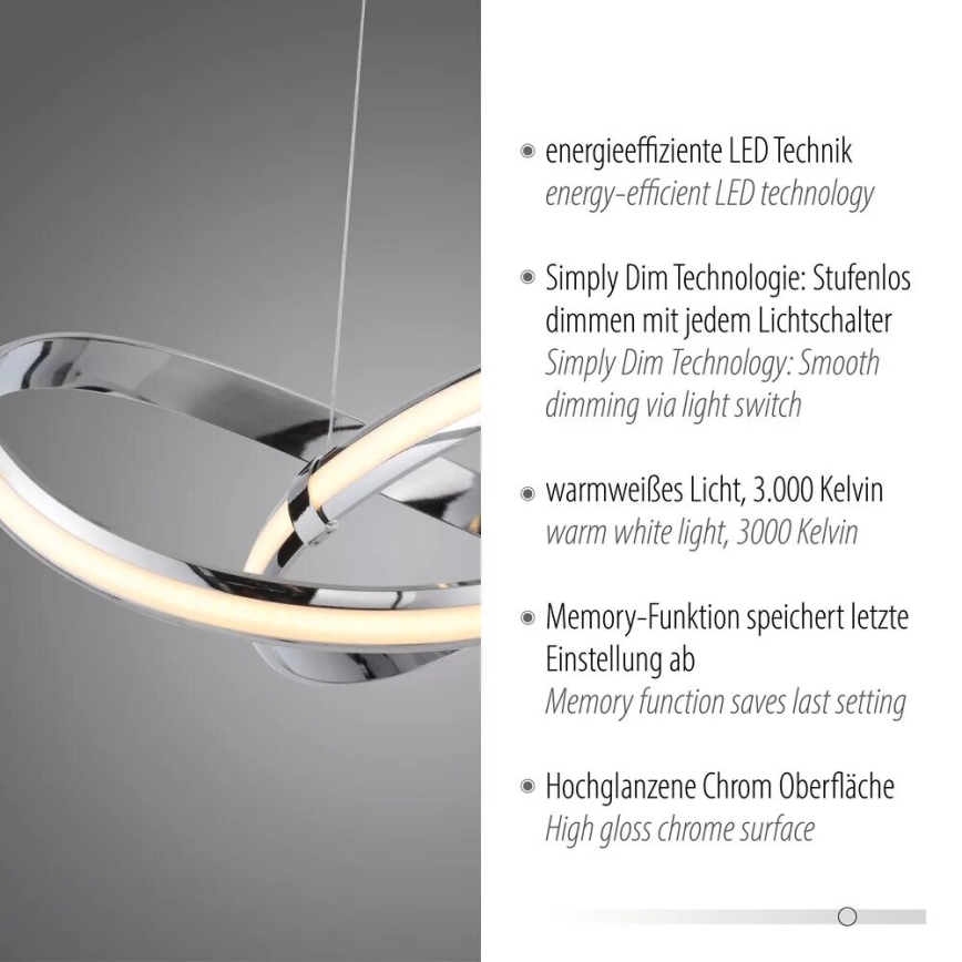 Paul Neuhaus 8291-17 - LED Stmievateľný luster na lanku MELINDA LED/30W/230V