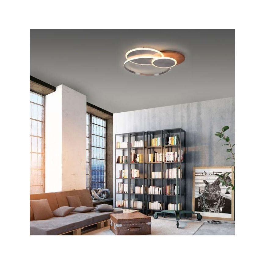 Paul Neuhaus 8328-79 - LED Stmievateľné stropné svietidlo PALMA LED/50W/230V 2700-5000K borovica + diaľkové ovládanie