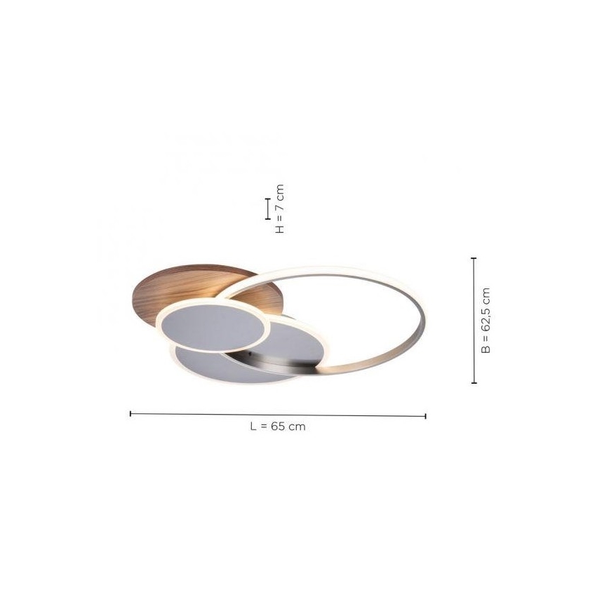 Paul Neuhaus 8328-79 - LED Stmievateľné stropné svietidlo PALMA LED/50W/230V 2700-5000K borovica + diaľkové ovládanie
