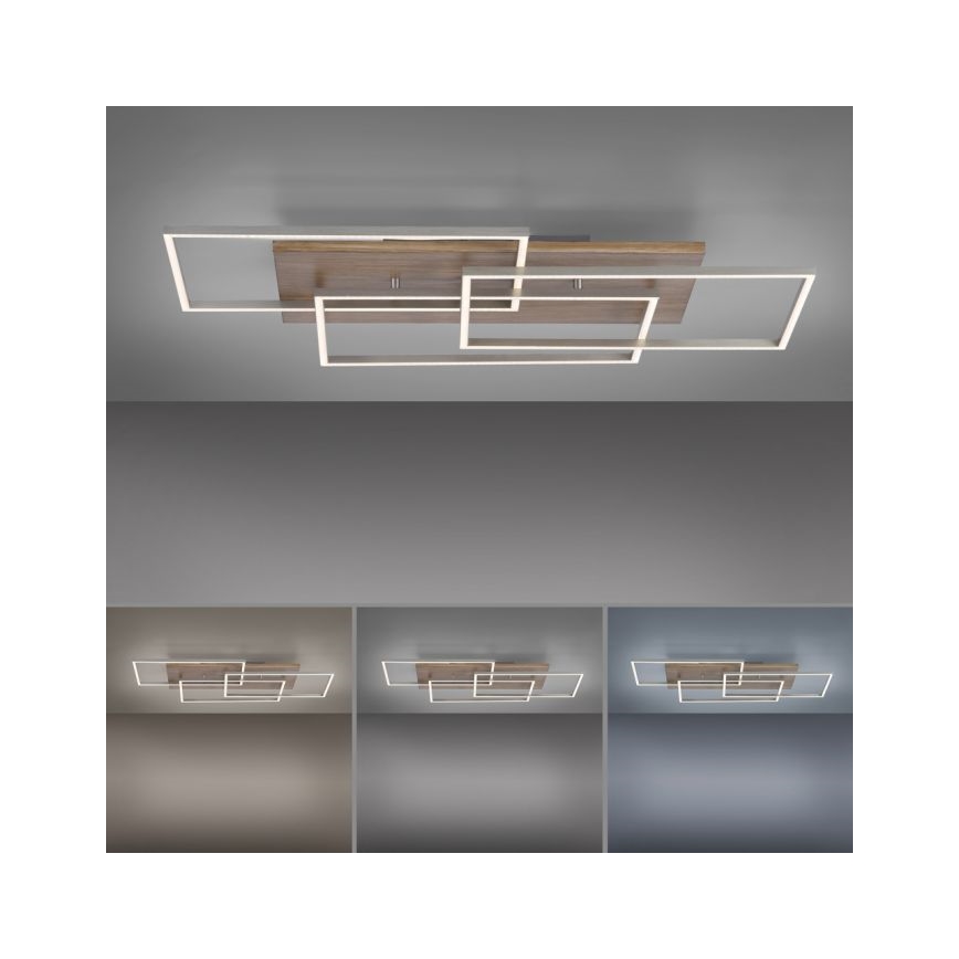 Paul Neuhaus 8330-79 - LED Stmievateľný prisadený luster PALMA 3xLED/12W/230V borovica + diaľkové ovládanie